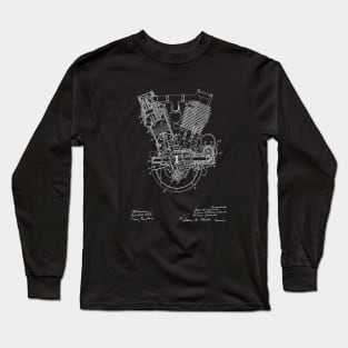 internal combustion engine Vintage Patent Drawing Long Sleeve T-Shirt